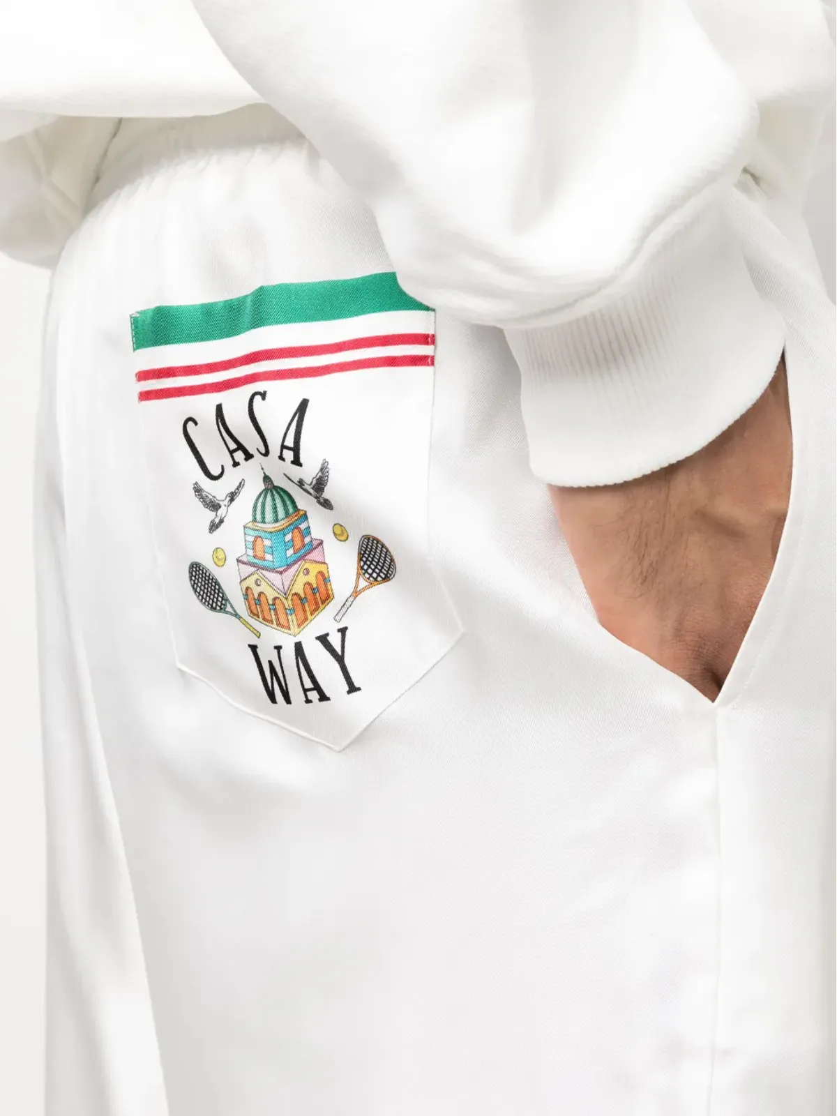 Casablanca Casa Way ドローストリングショーツ - White - 画像5