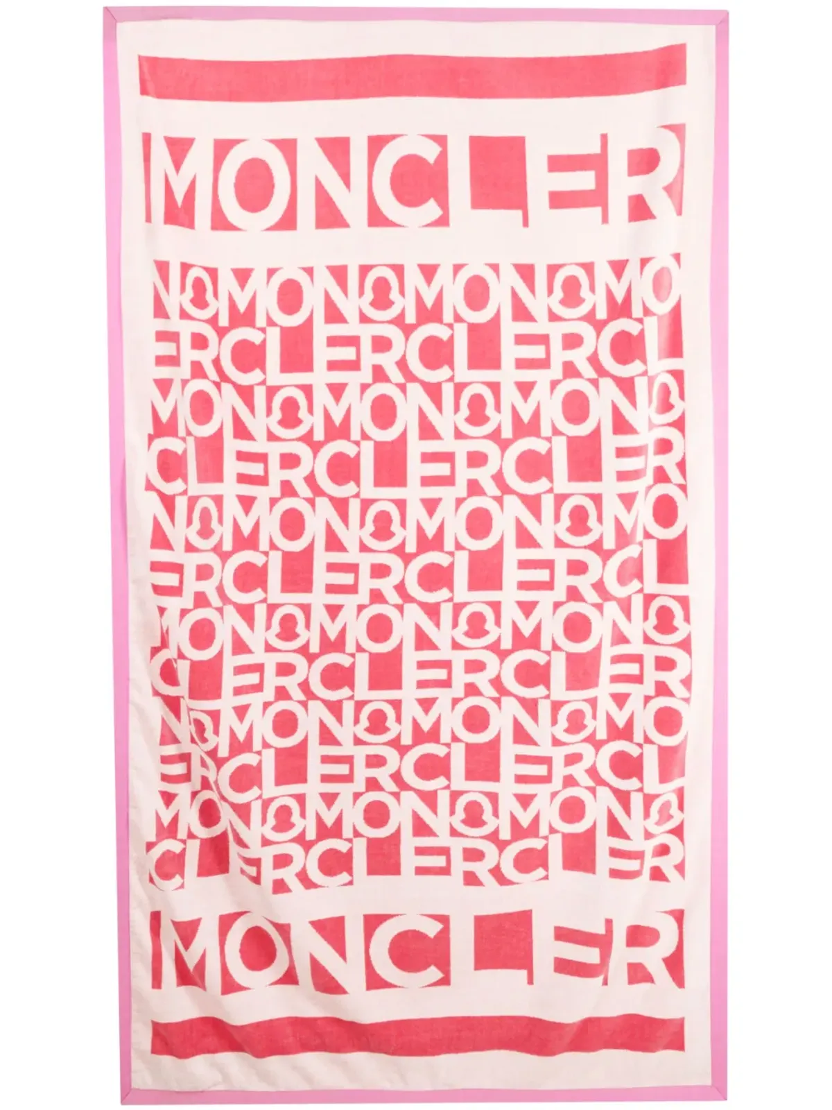 Moncler ロゴプリント コットンタオル - ピンク - 画像3