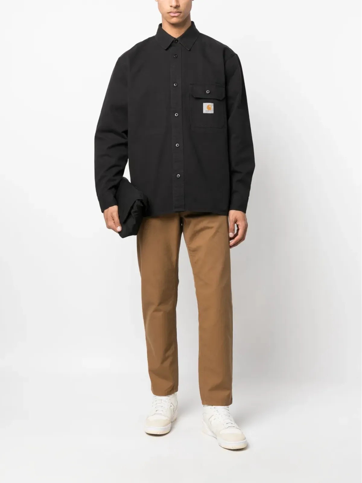 Carhartt WIP ロゴパッチコットンシャツ - 画像2