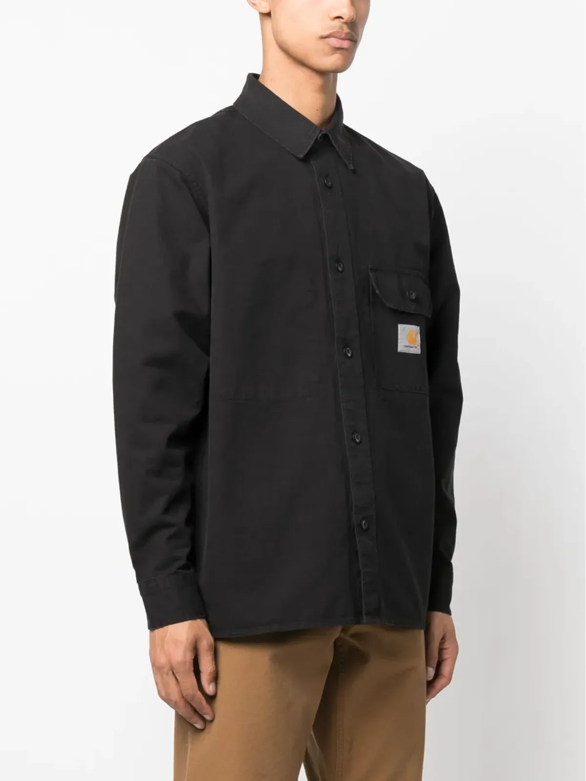 Carhartt WIP ロゴパッチコットンシャツ - 画像3