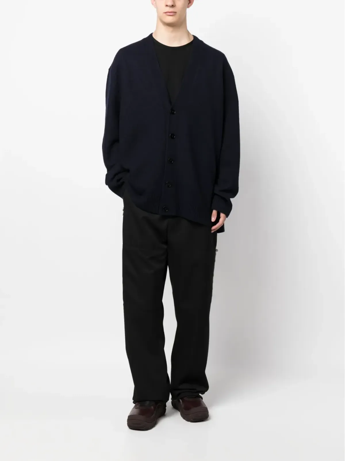 Jil Sander Vネック ウール カーディガン - 画像2