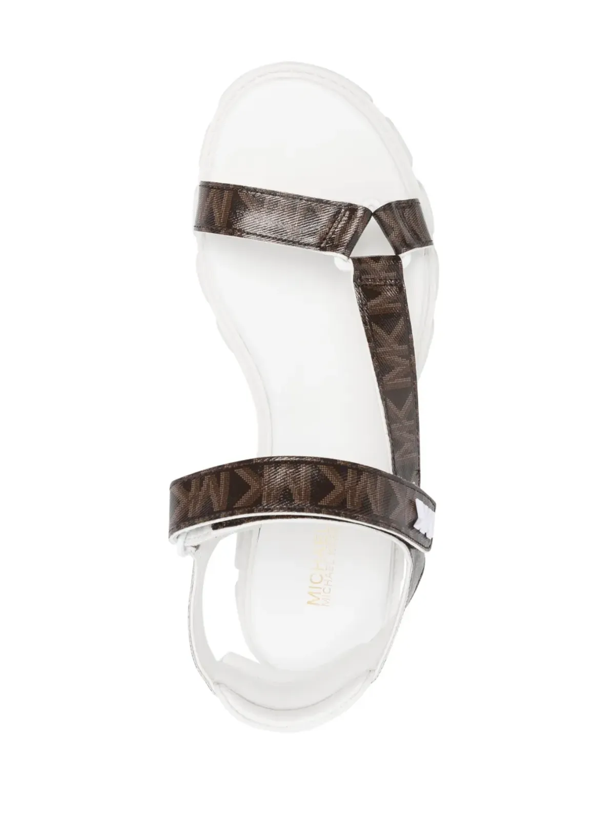 Michael Michael Kors モノグラムプリントレザーサンダル ブラウン - 画像4