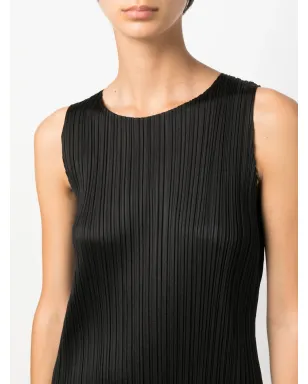Pleats Please Issey Miyake ノースリーブプリーツミディドレス - ブラック - サムネイル5