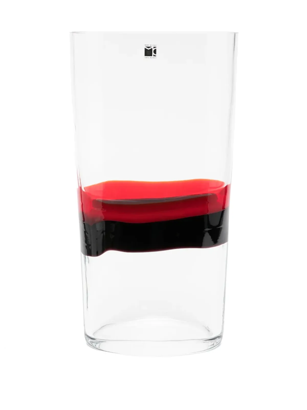 Carlo Moretti horizontal stripe-print vase - Black - 画像2