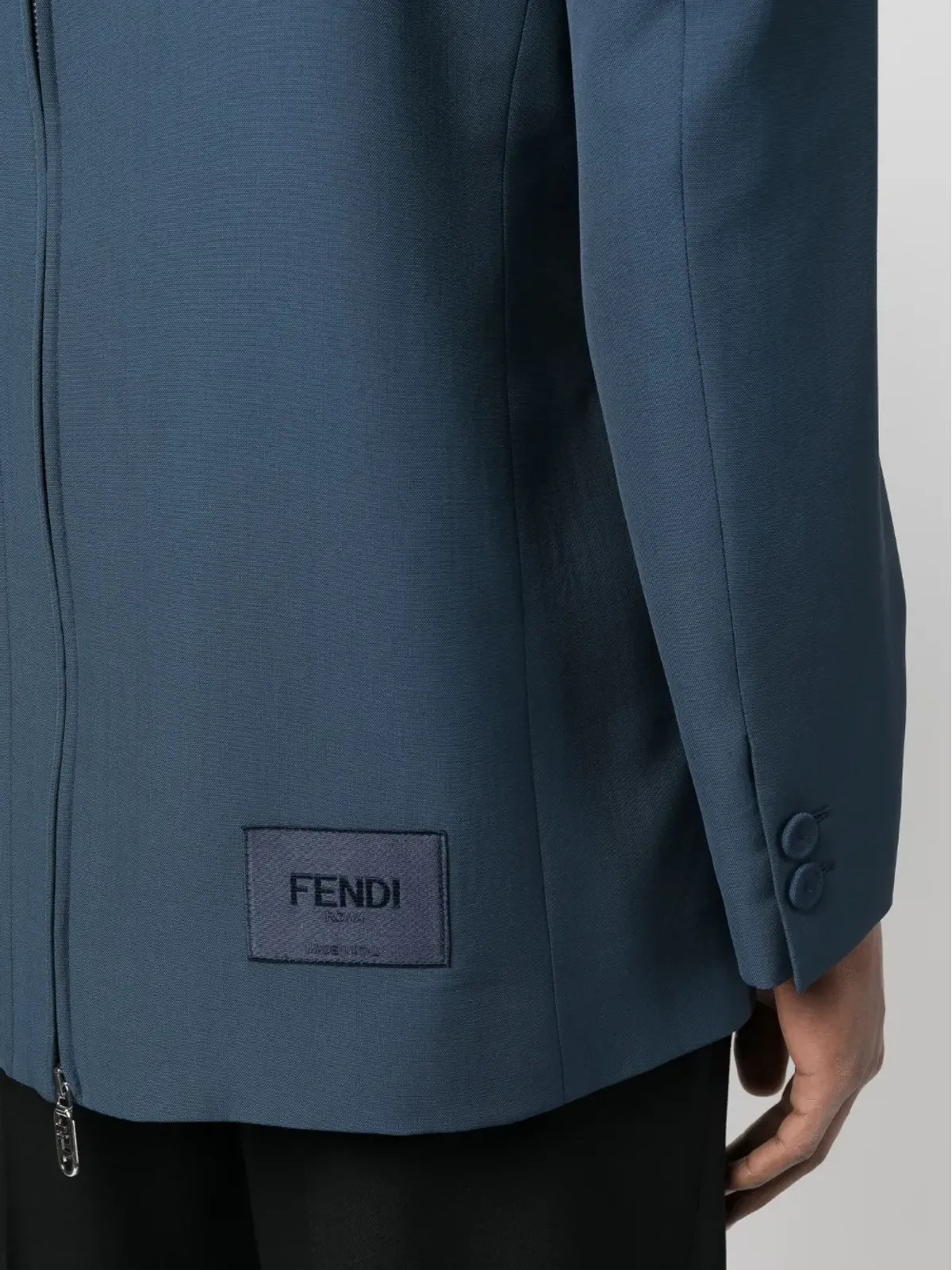 FENDI ピークドラペル・シングルブレスト ブレザー - ブルー - 画像5