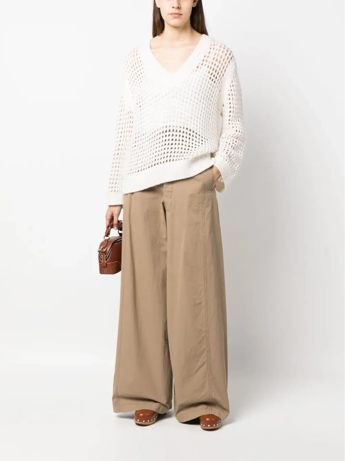 Dorothee Schumacher Vネック オープンニット スウェットシャツ - 画像2