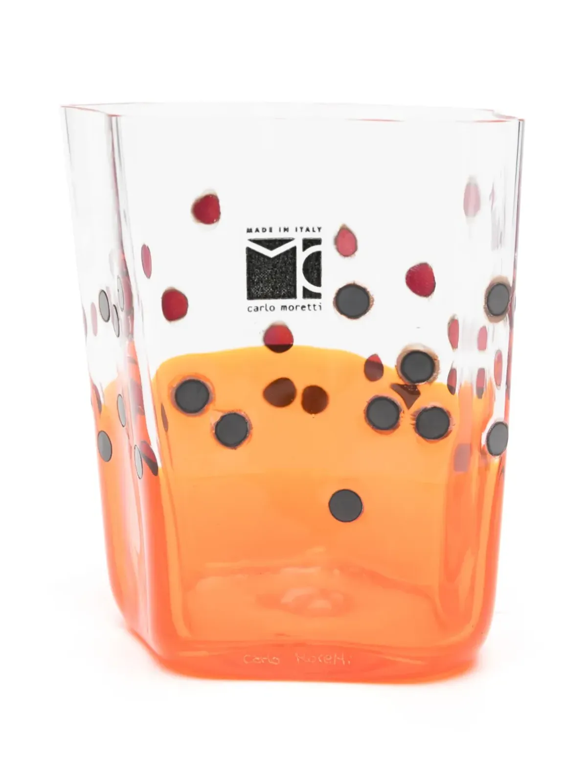 Carlo Moretti painted glass vase - Orange - 画像2