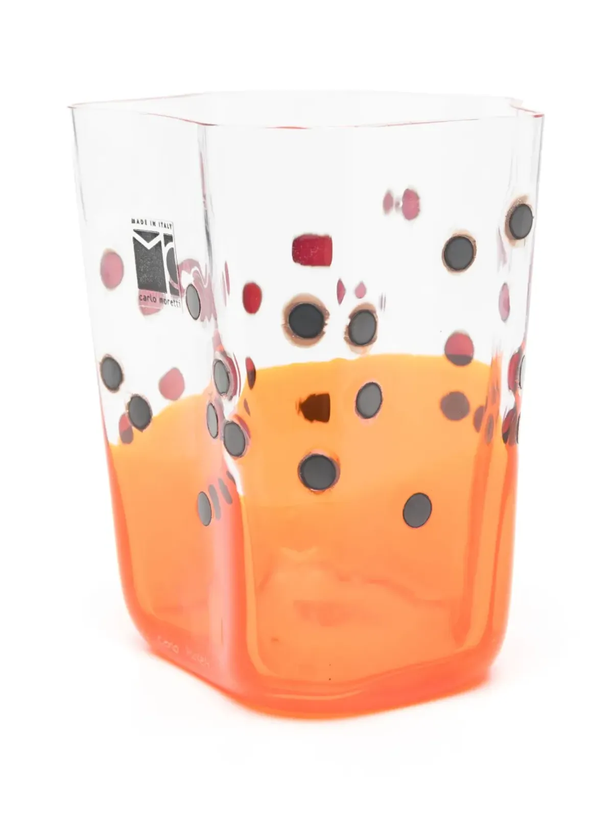 Carlo Moretti painted glass vase - Orange - 画像3