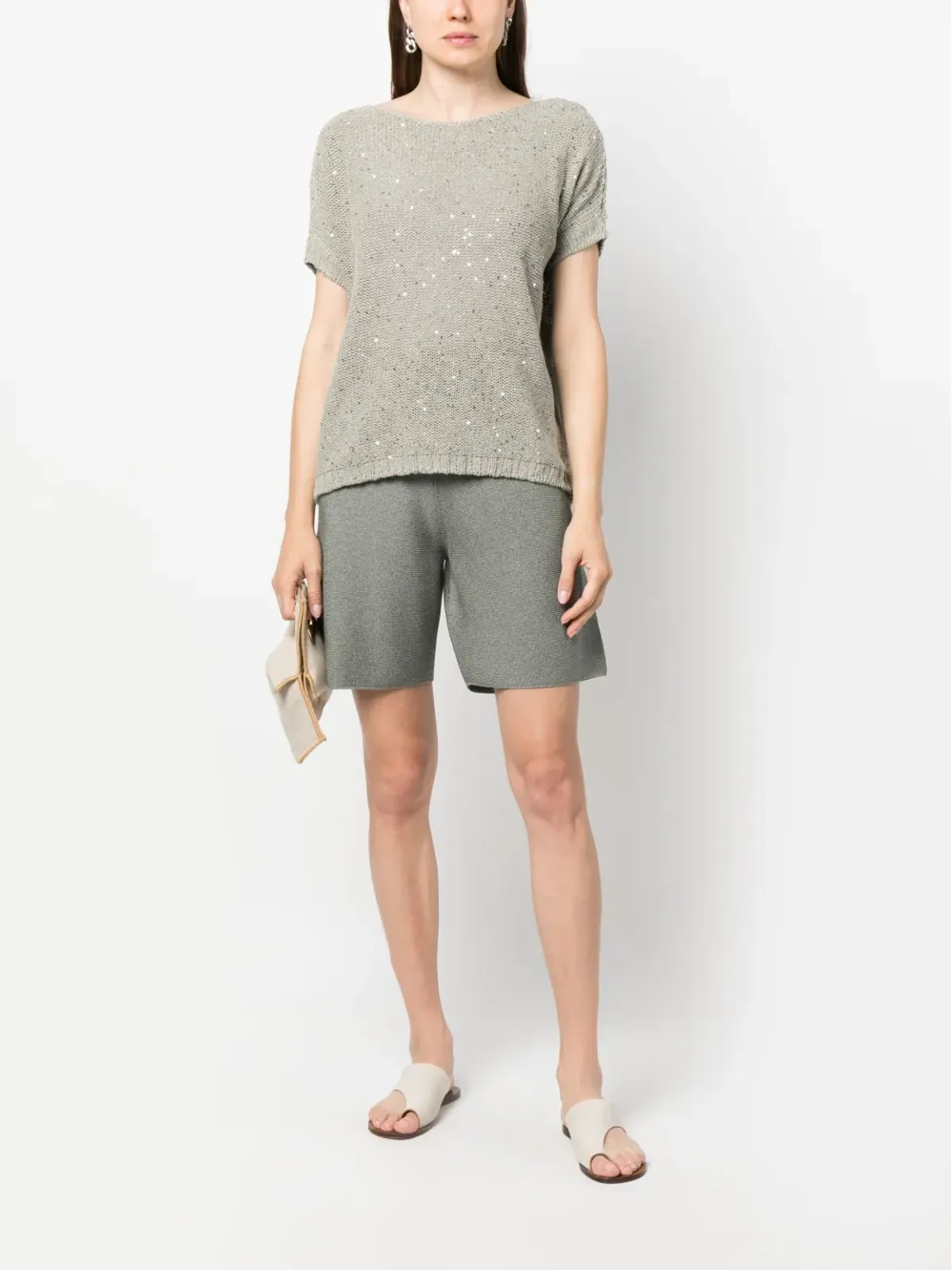 Le Tricot Perugia ドローストリングウエスト コットンショーツ - 画像2