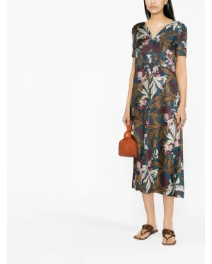 S Max Mara 花柄プリント シルク ミディドレス - サムネイル2