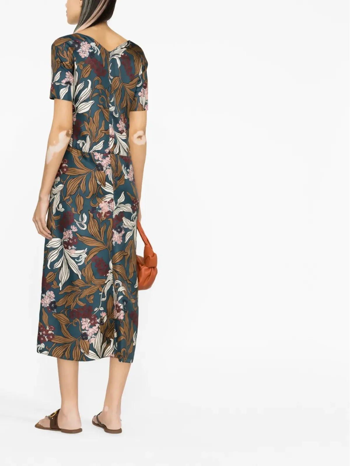 S Max Mara 花柄プリント シルク ミディドレス - 画像4