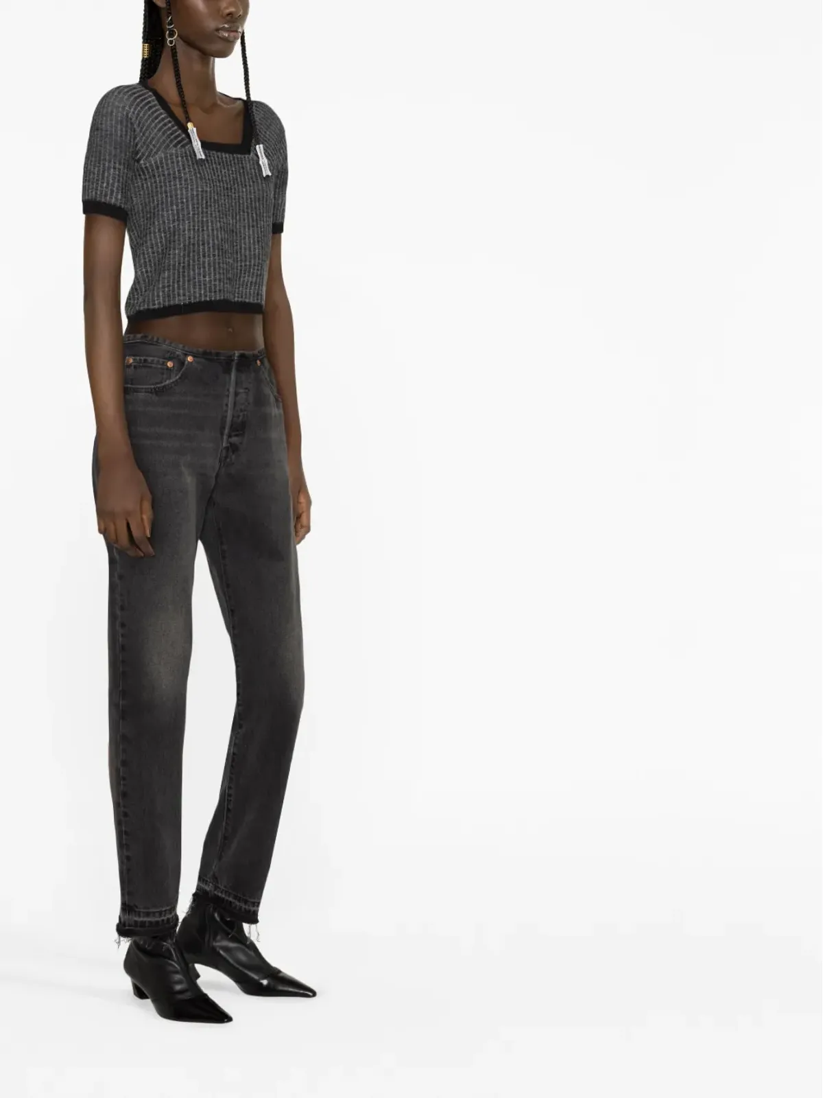 Eckhaus Latta アモレット クロップドTシャツ - 画像4
