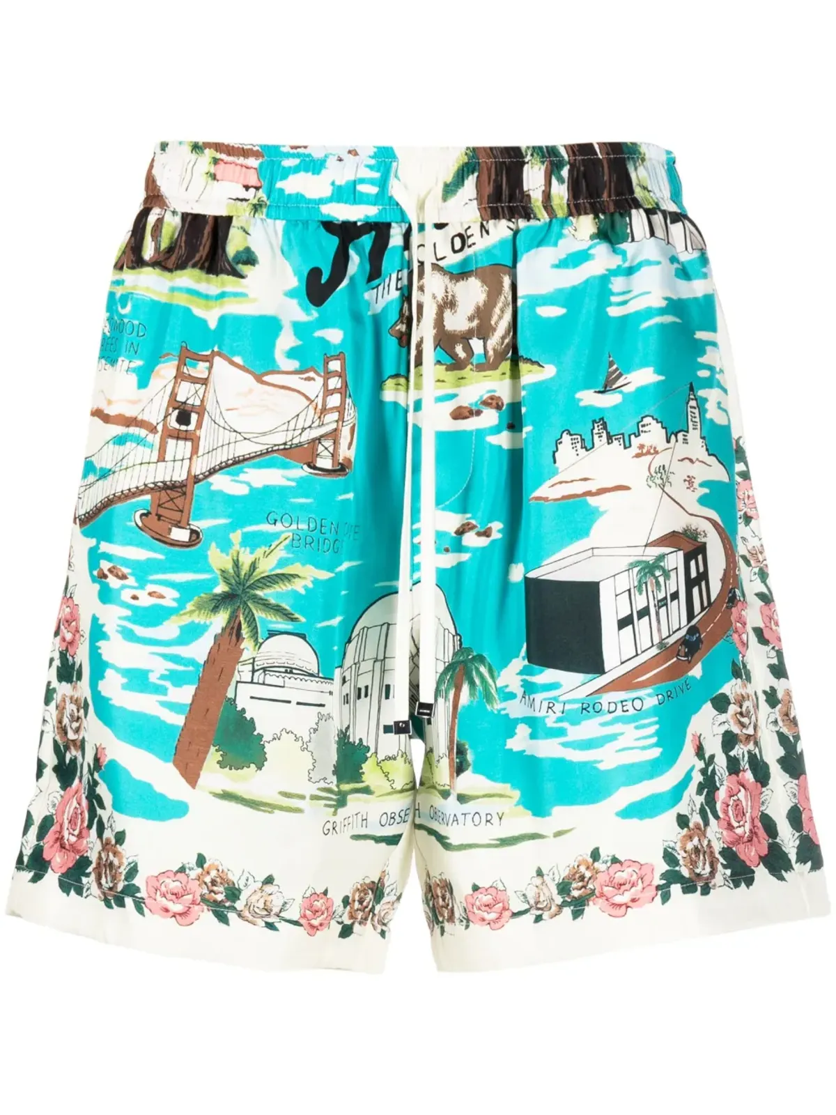 AMIRI グラフィックプリント シルクショーツ - 画像1
