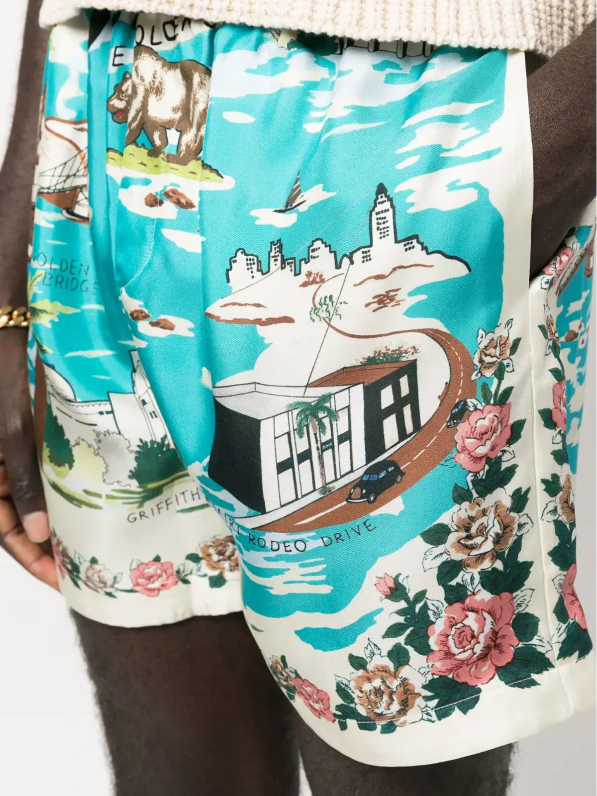 AMIRI グラフィックプリント シルクショーツ - 画像5