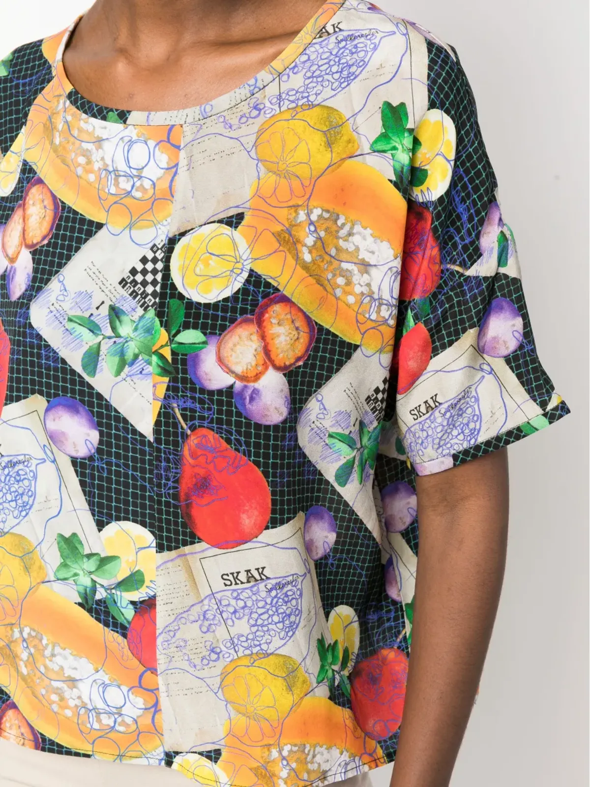 Henrik Vibskov グラフィックプリント シルク Tシャツ - 画像5
