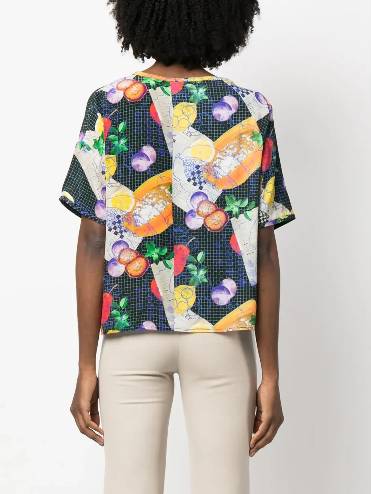 Henrik Vibskov グラフィックプリント シルク Tシャツ - 画像4