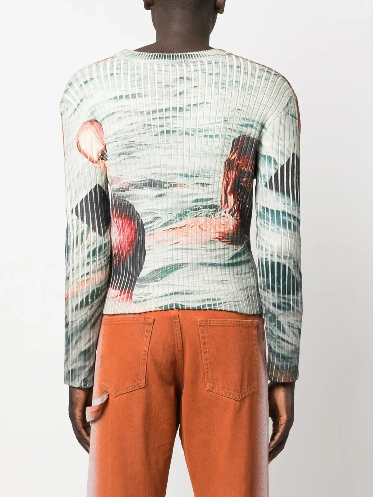 Eckhaus Latta グラフィックプリントリブ編みセーター - 画像5
