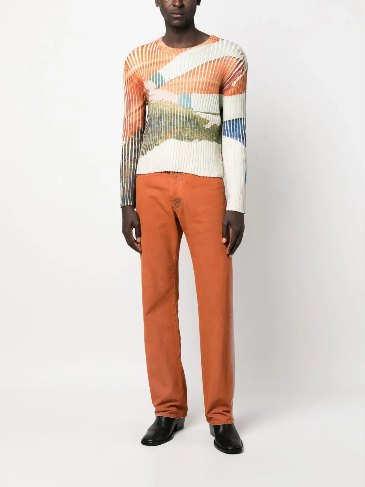 Eckhaus Latta グラフィックプリントリブ編みセーター - 画像2