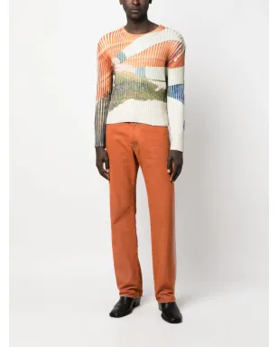 Eckhaus Latta グラフィックプリントリブ編みセーター - サムネイル2