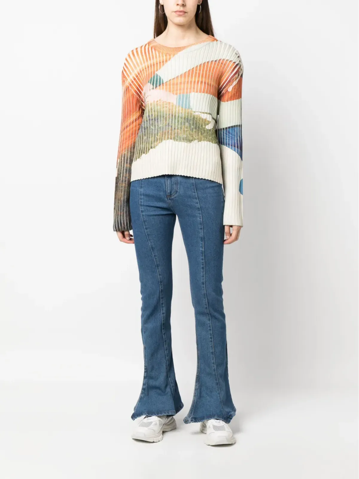 Eckhaus Latta グラフィックプリントリブ編みセーター - 画像3