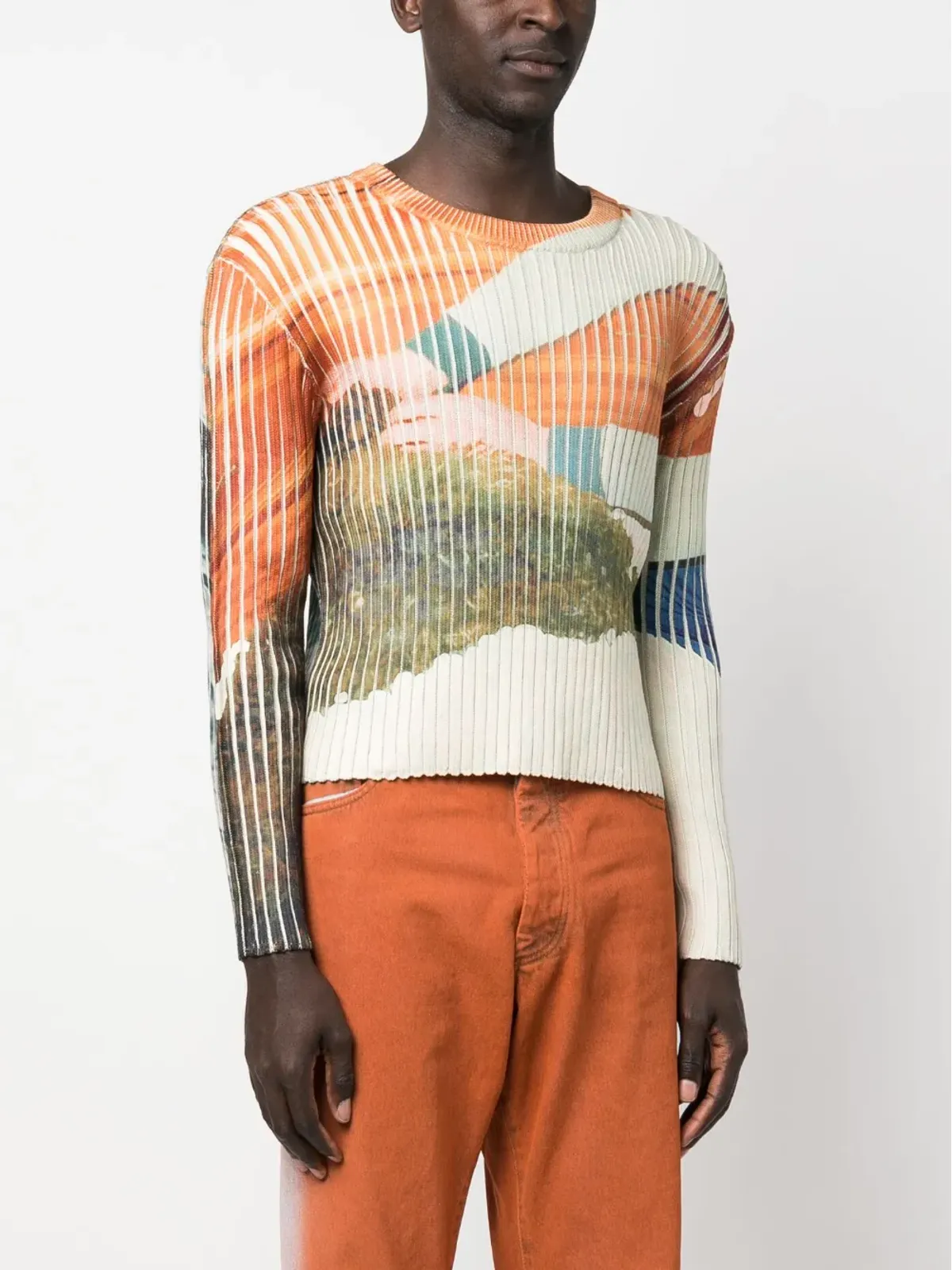 Eckhaus Latta グラフィックプリントリブ編みセーター - 画像4
