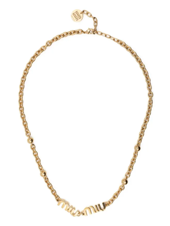 Miu Miu Miu Miu ロゴ入りチェーンネックレスの商品画像