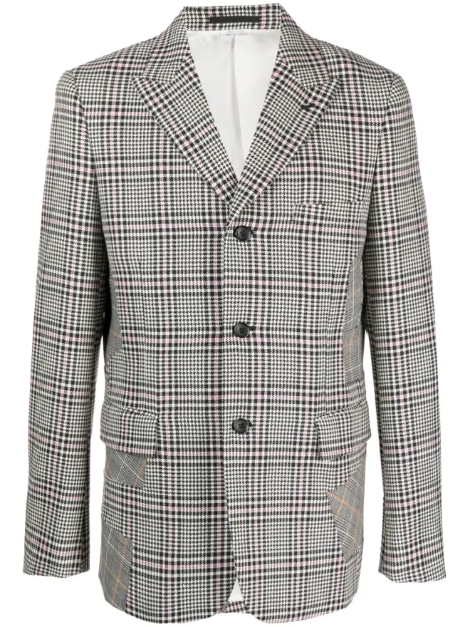 Comme des Garçons Homme Plus Comme des Garçons Homme Plus パッチワークディテールのチェック柄ブレザーの商品画像