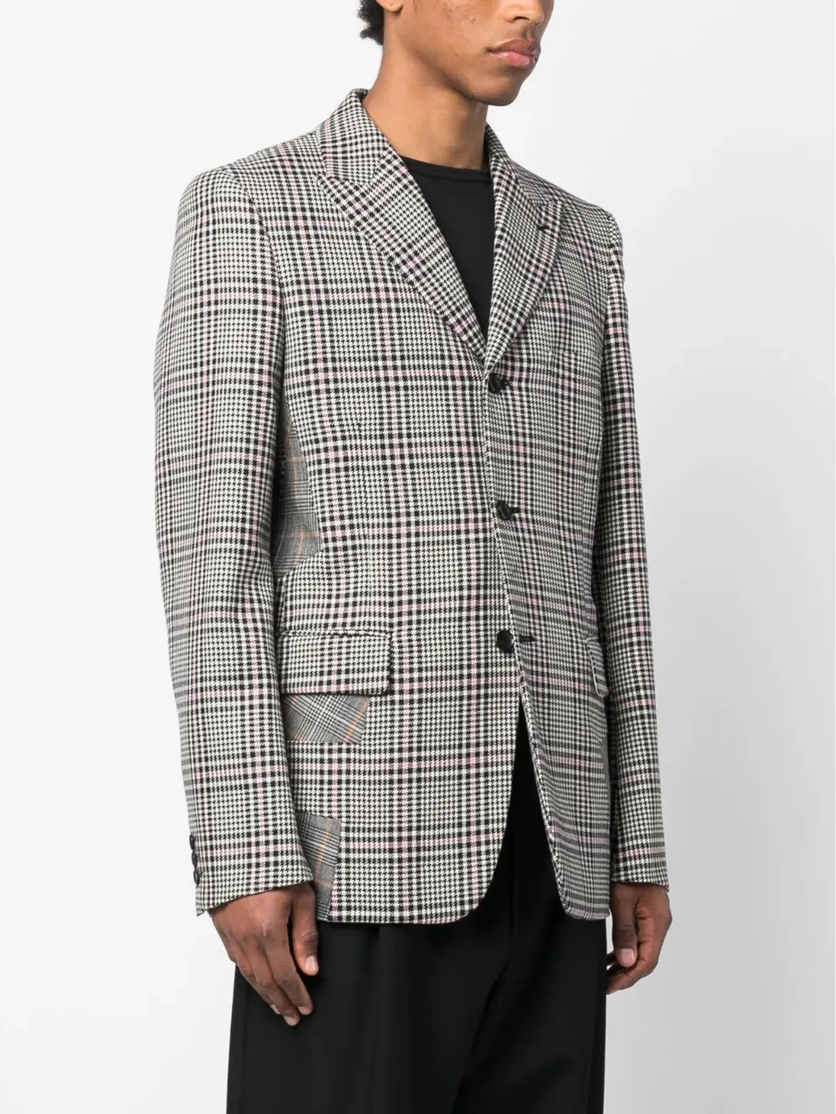 Comme des Garçons Homme Plus パッチワークディテールのチェック柄ブレザー - 画像4