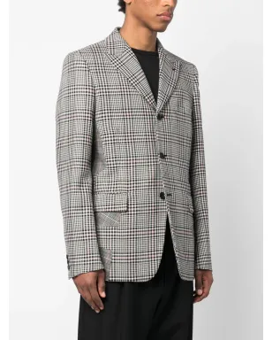 Comme des Garçons Homme Plus パッチワークディテールのチェック柄ブレザー - サムネイル4