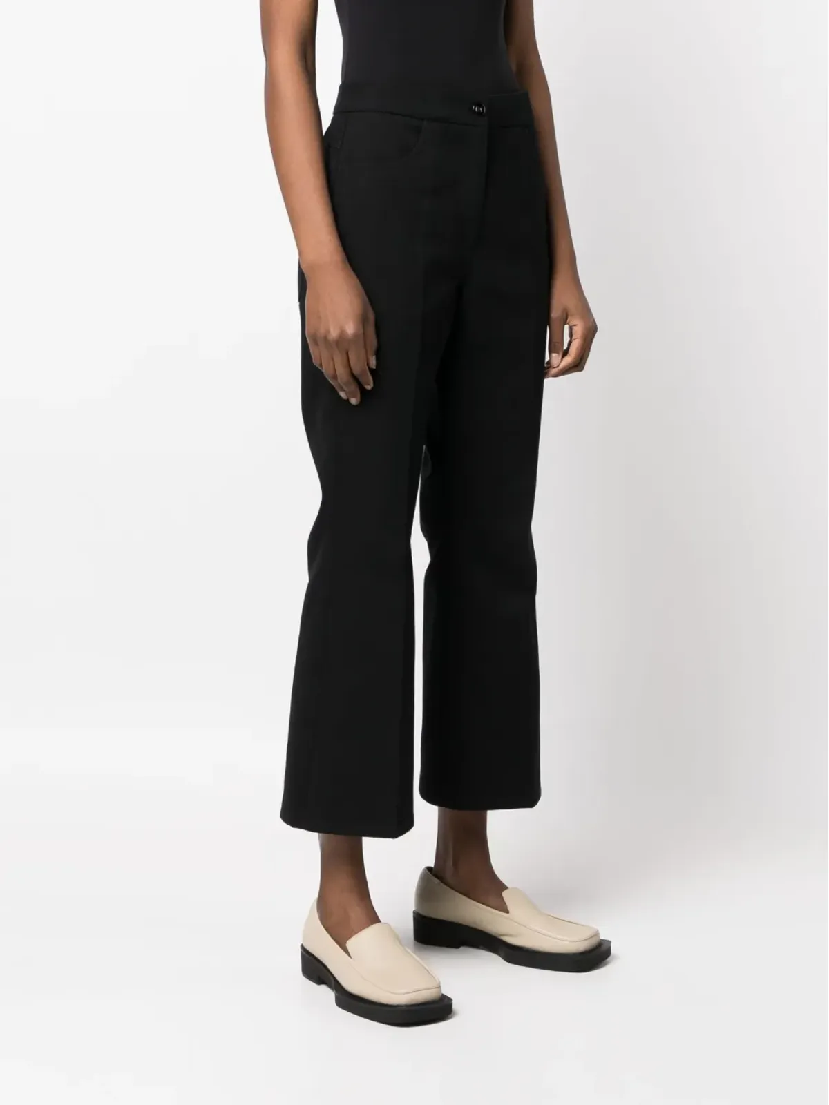 Jil Sander プリーツ加工フレアクロップドパンツ - 画像3