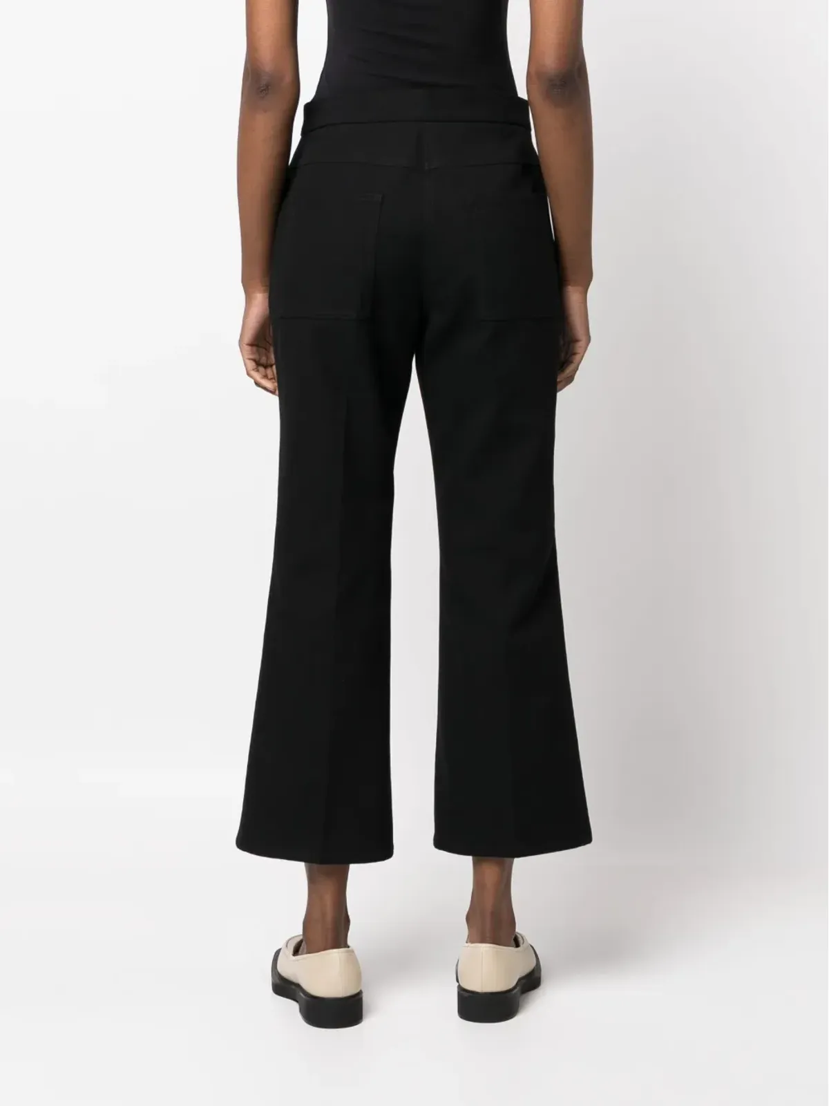 Jil Sander プリーツ加工フレアクロップドパンツ - 画像4