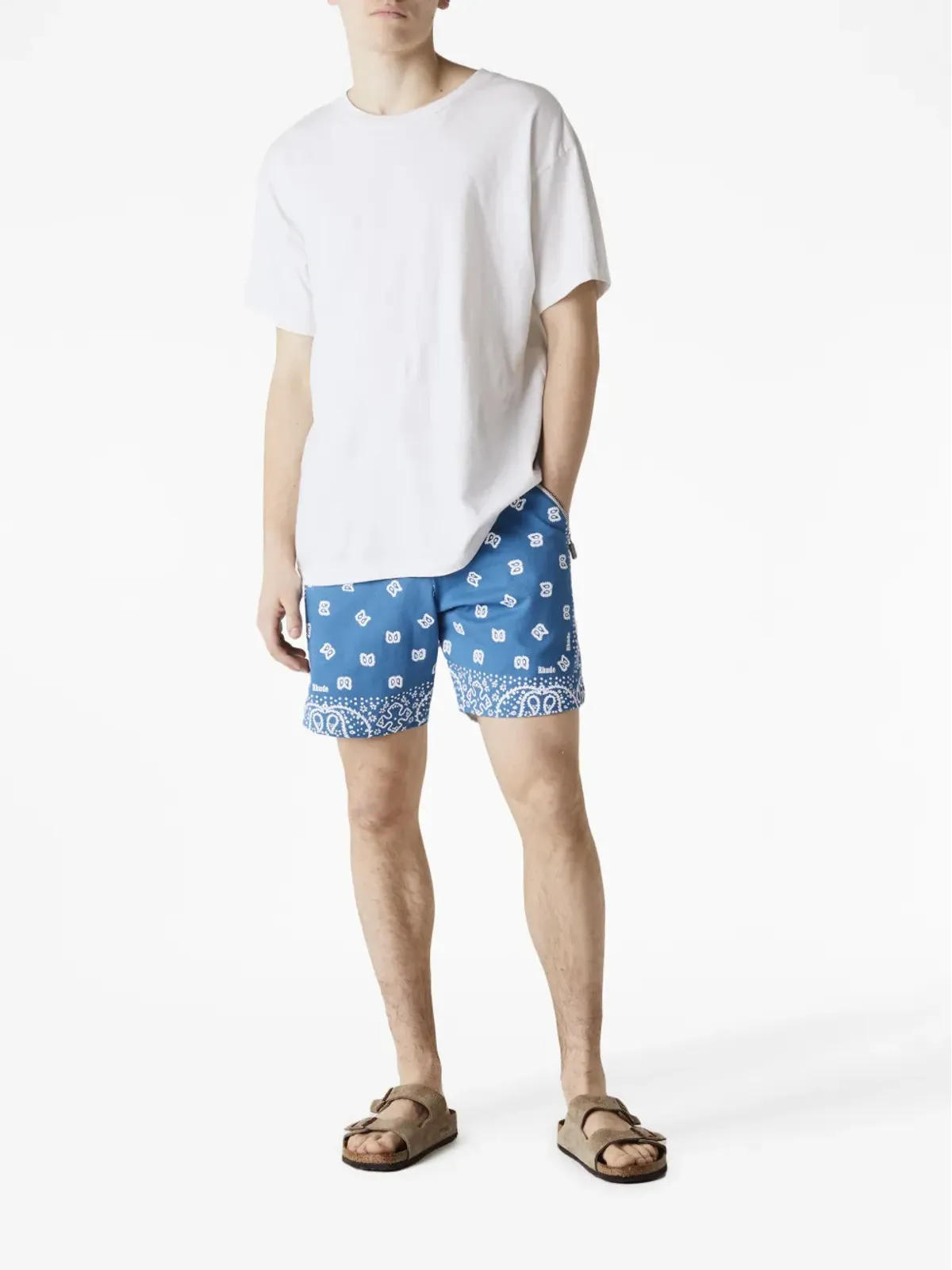RHUDE ペイズリープリントデッキショーツ - ブルー - 画像2