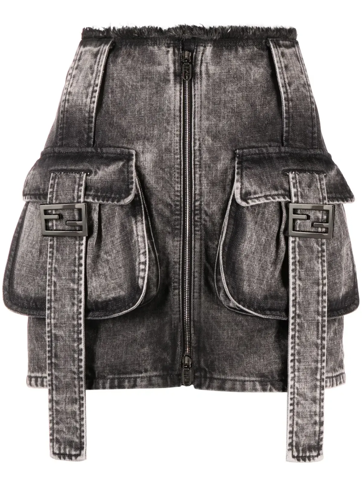 FENDI ストーンウォッシュデニムカーゴスカート - 画像1