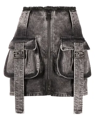 FENDI ストーンウォッシュデニムカーゴスカート - サムネイル1