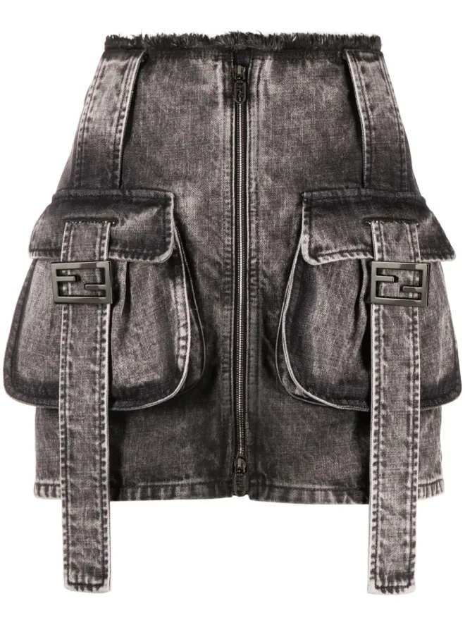 Fendi FENDI ストーンウォッシュデニムカーゴスカートの商品画像
