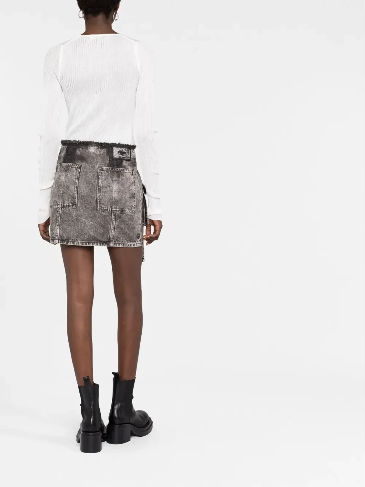 FENDI ストーンウォッシュデニムカーゴスカート - 画像4