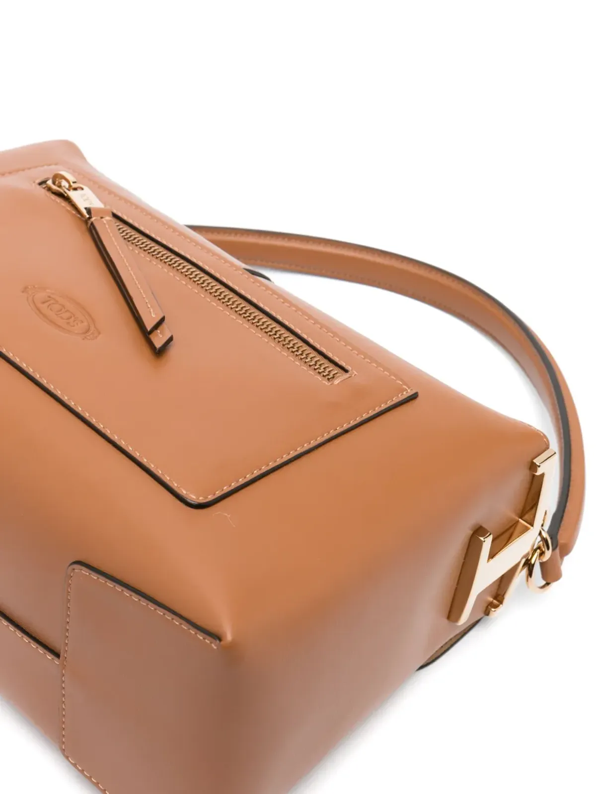 Tod's ロゴチャーム付きレザートートバッグ - 画像5