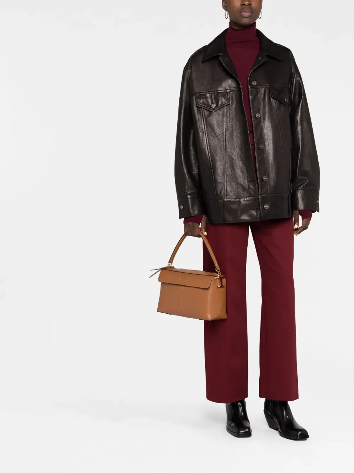 Tod's ロゴチャーム付きレザートートバッグ - 画像2