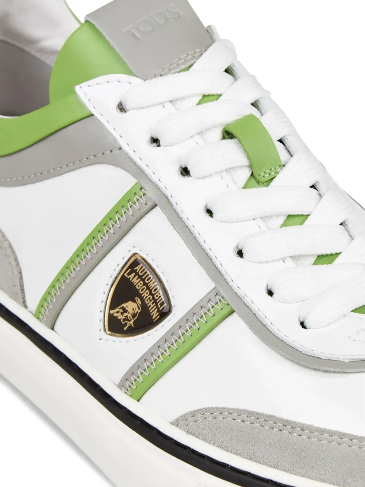 Tod's Automobili Lamborghini パネル分割レースアップレザースニーカー - グレー - 画像5
