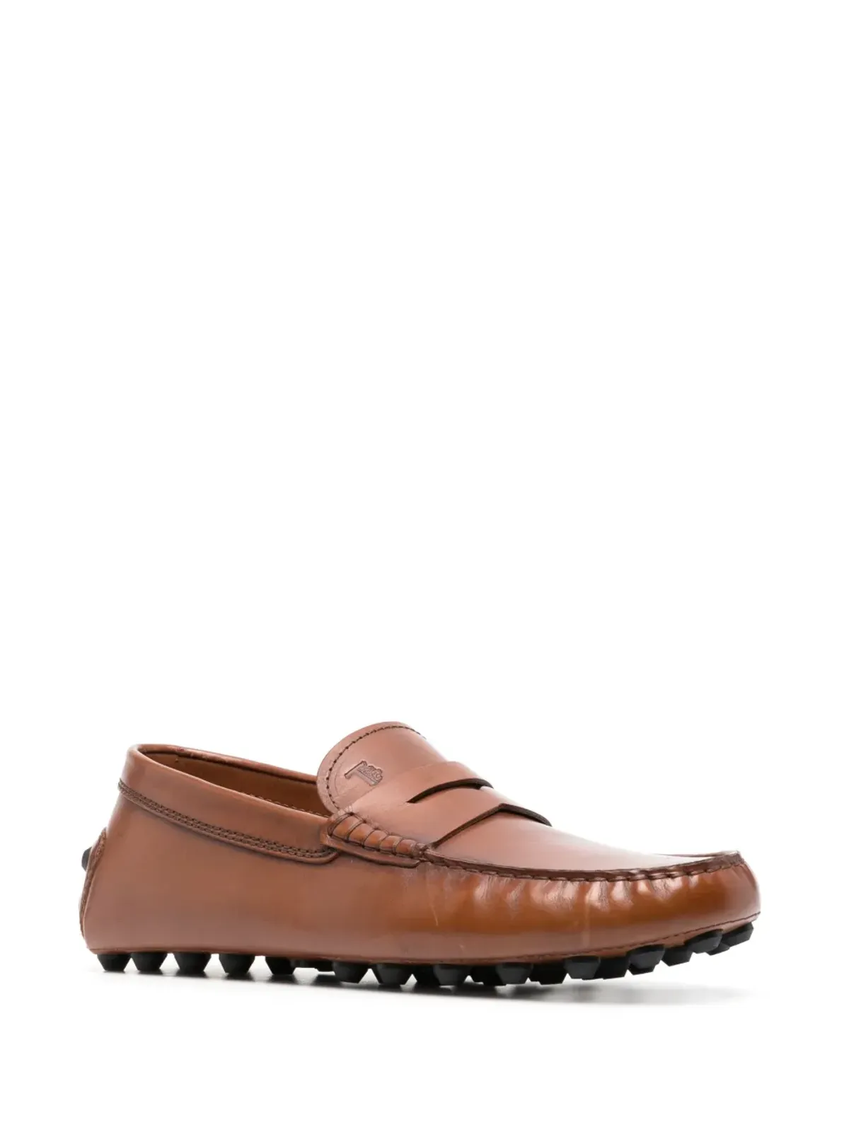 Tod's ゴンミーノ バブル レザー ドライビング モカシン ブラウン - 画像2