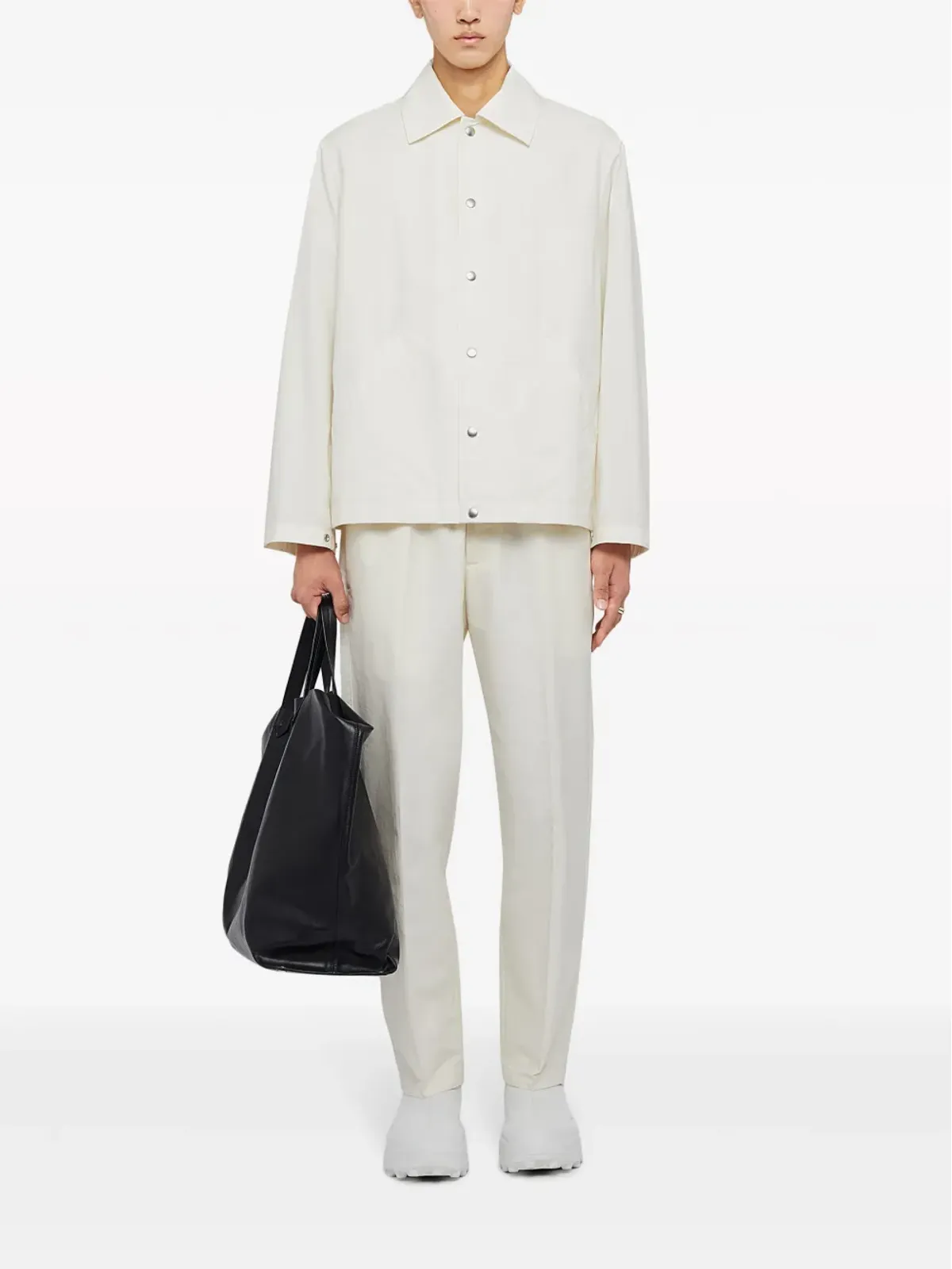 Jil Sander ロゴプリント コットン シャツジャケット - 画像2