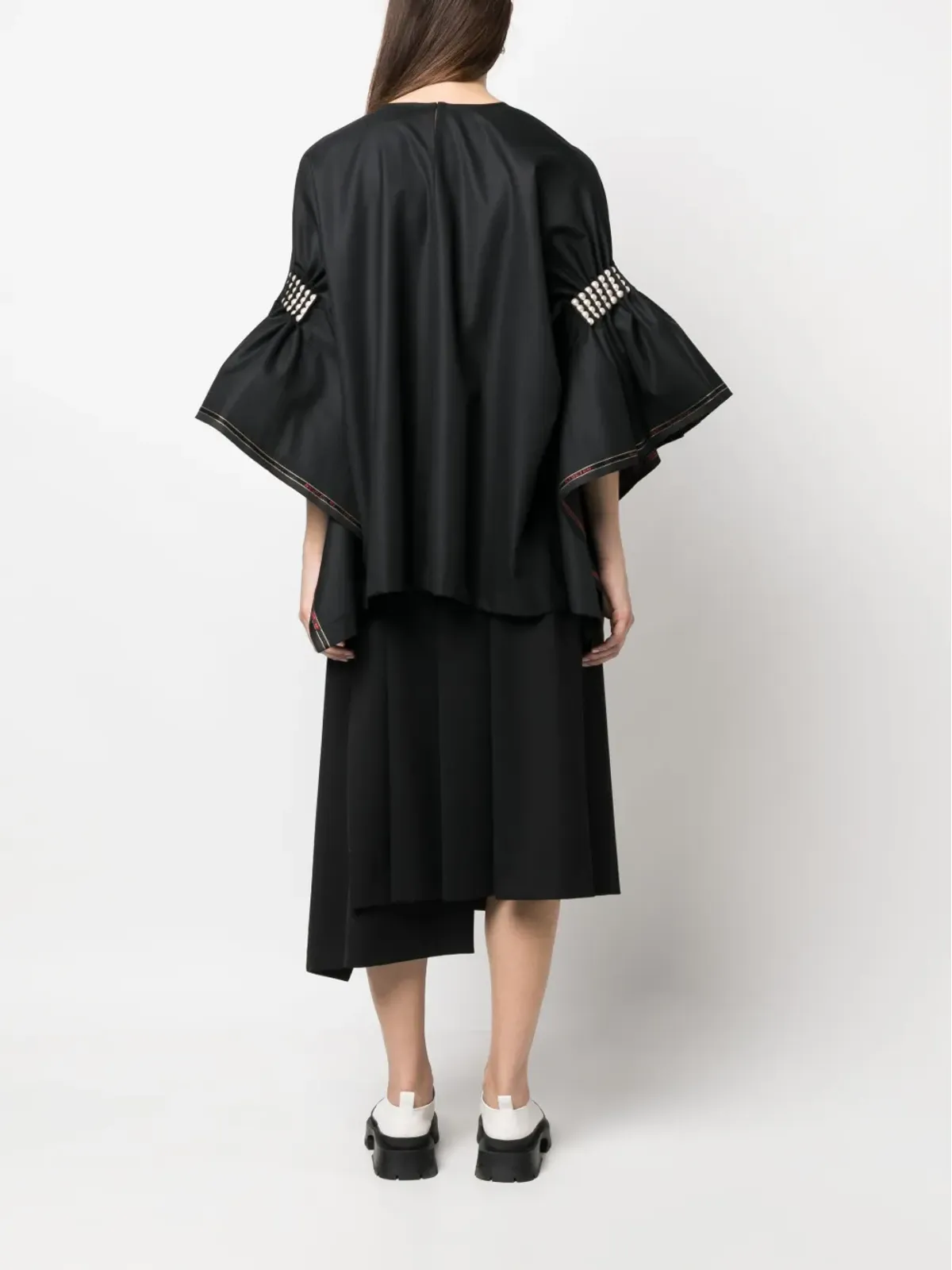 Junya Watanabe フェイクパール付きウール ブラウス - 画像4