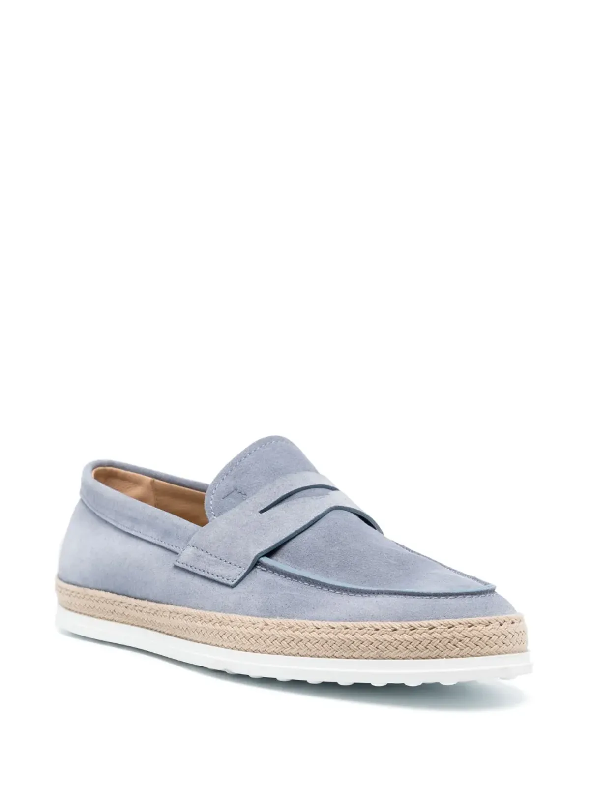 Tod's ペニースロット スエード ローファー ブルー - 画像2