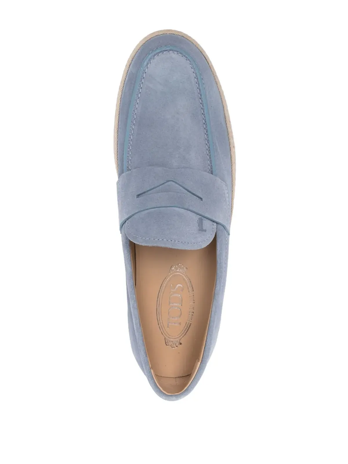 Tod's ペニースロット スエード ローファー ブルー - 画像4