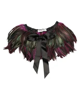 Saint Laurent Pre-Owned 1970年代 ティーフロント フェザー カラー ブラック - サムネイル1
