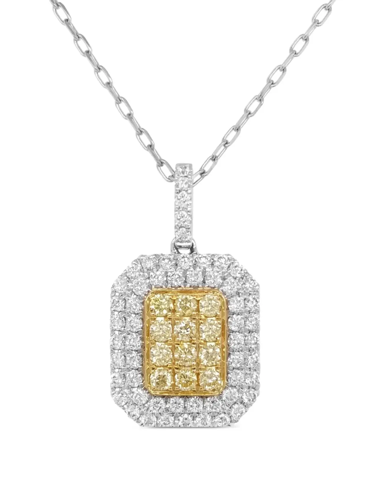 HYT Jewelry 18Kゴールドとプラチナ ダイヤモンド ネックレス - シルバー - 画像1