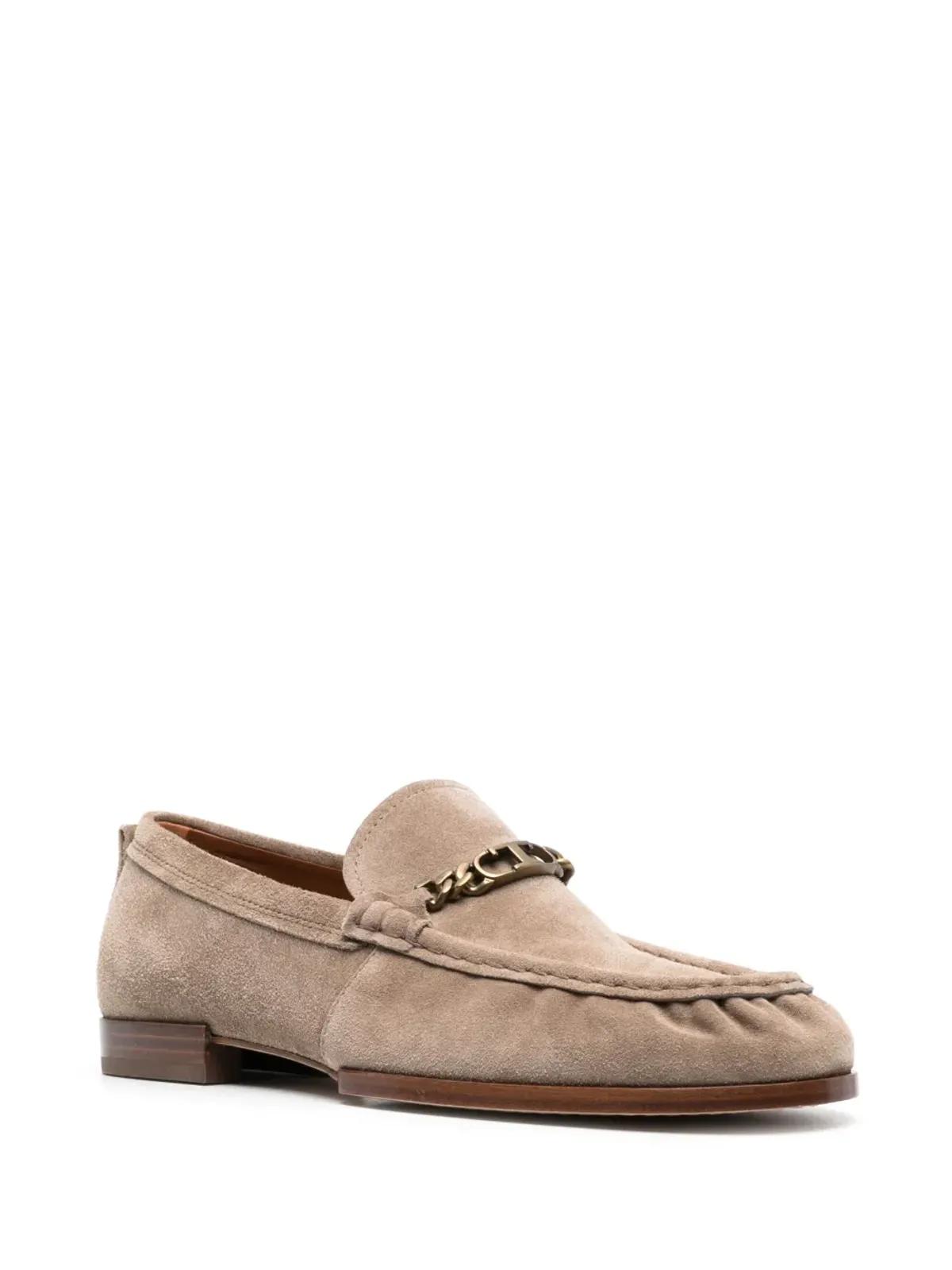 Tod's ロゴプレート付きスエードローファー - ブラウン - 画像2