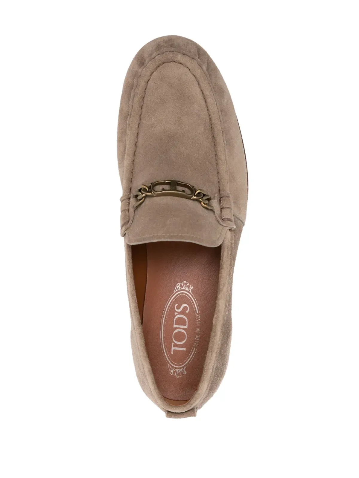 Tod's ロゴプレート付きスエードローファー - ブラウン - 画像4