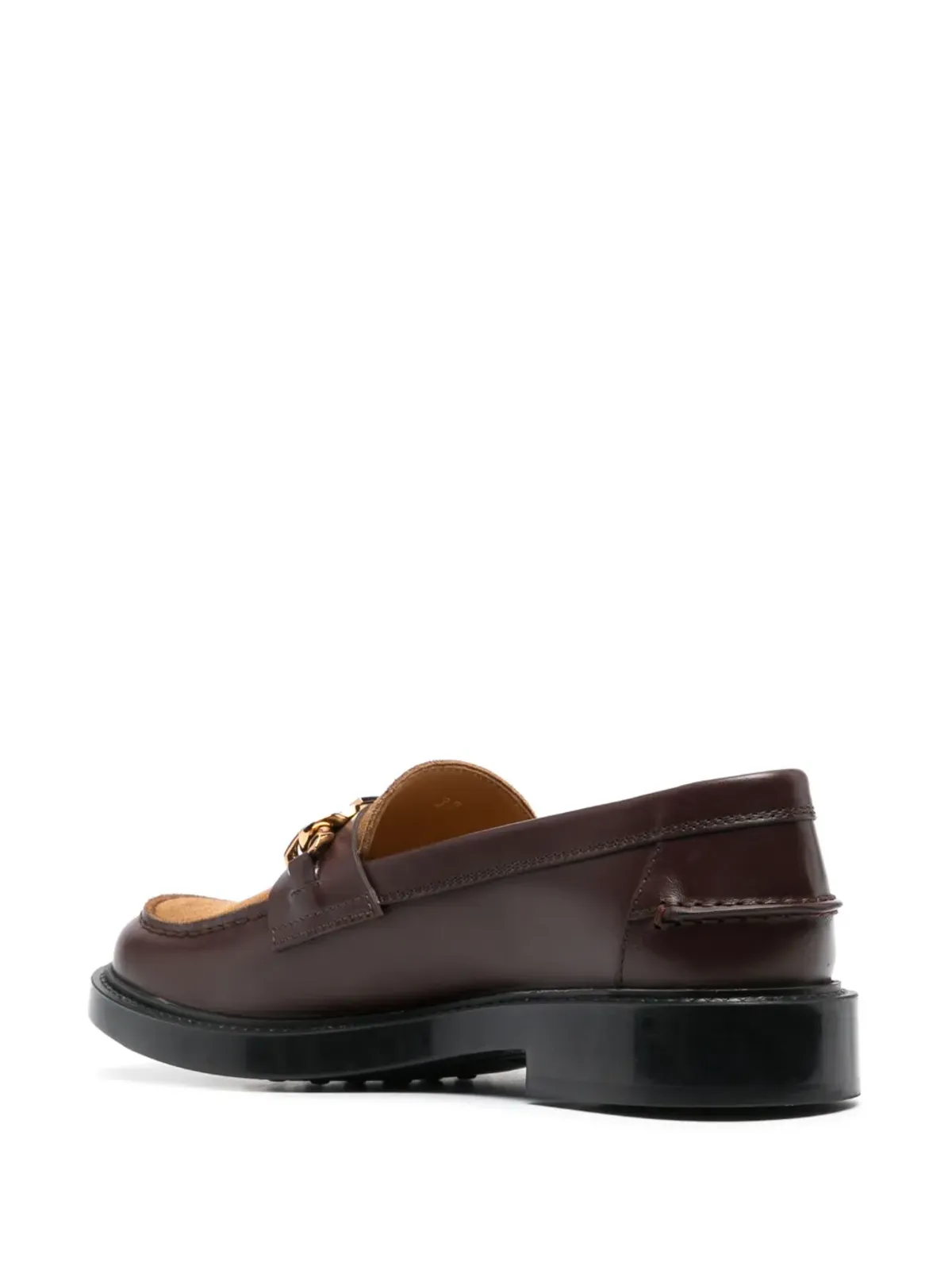 Tod's ロゴプレート付きパネルドローファー - ブラウン - 画像3