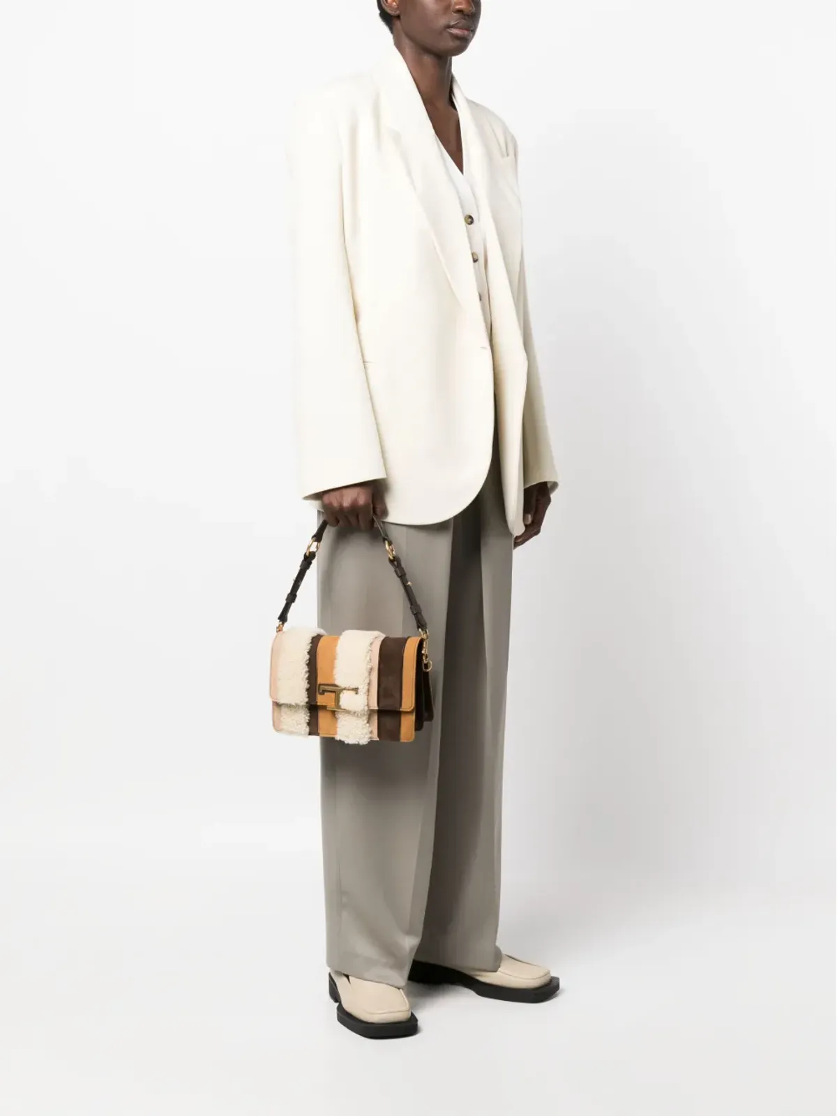 Tod's T Timeless パネルドショルダーバッグ - 画像2